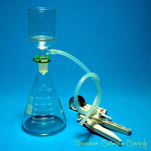1000ml Suction Filtration Kit 250ml Pore Buchner Funnel 1L Erlenmeyer Flask with Handle Vacuum Pump in Saudi Arabia