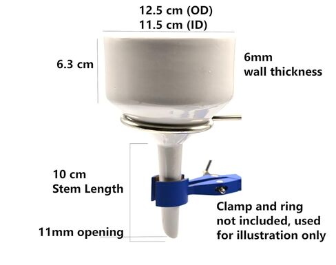 EISCO Buchner Funnel, 12.5cm - Porcelain - Straight Sides, Perforated Plate in Saudi Arabia