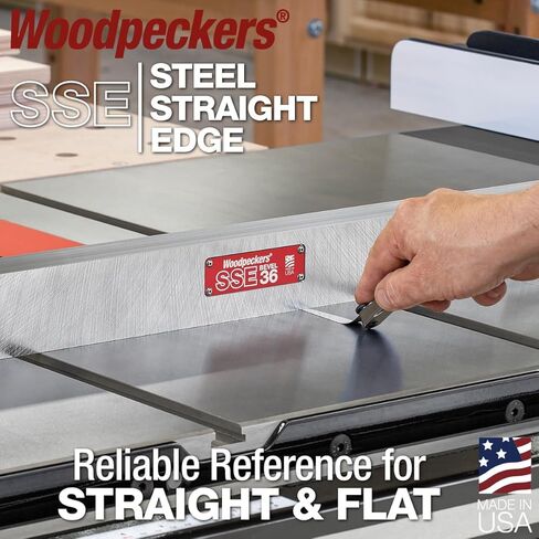 Woodpeckers Steel Straight Edge - 12" No Bevel Precision Machinist Reference Ground to Within ±.0002" per Foot for Checking Machines + Tools in Saudi Arabia