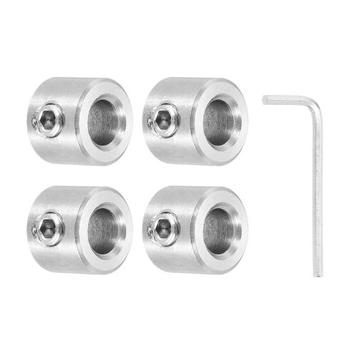 MECCANIXITY 4 Pcs Shaft Collars, 15mm Bore Solid Stainless Steel Set 2 Screw Shaft Collar 25mm OD 12mm Thickness for Motor Garden Cart Pulley Machinery and Industrial Use in Saudi Arabia