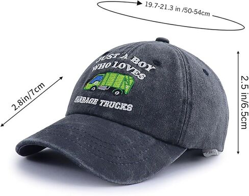 Garbage Trucks Hats for Boy, Adjustable Embroidered Cotton Toddler Baseball Cap in Kuwait
