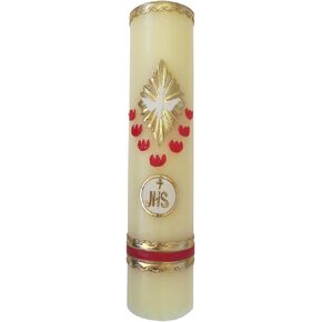 Seven Gifts with Dove JHS Holy Spirit Candle Vela de Los Siete Dones con Paloma Espiritu Santo
