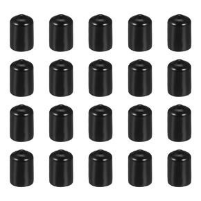 DMiotech 20 Pack 1/4"(6mm) ID Black Screw Thread Protectors Rubber End Caps Bolt Covers for Screw Bolt Furniture Pipe