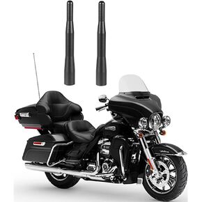 Short Radio Antenna for Harley Davidson Street Glide, Electra Glide, Tour Glide, Road Glide, Trike, Touring Models (1999-2023), Motorcycle Antenna, Bike Antenna, Black, 4 1/3 inchs, Pack of 2