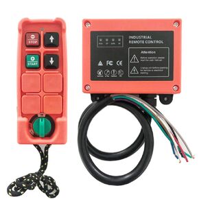 Micro Electric Hoist Industrial Radio Remote Control Wireless Transmitter Stop Button 2 Key Switch F21-2S-WD 110V DC (1 Transmitter+1 Receiver)