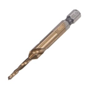 مجموعة مثقاب وحنفية من uxcell، ساق سداسية مقاس 1/4 بوصة M4 × 0.7 متري غير مطلي M35 كوبالت عالي السرعة من الفولاذ الحلزوني أداة التنصت على الحفر