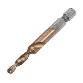 uxcell Combination Drill and Tap Bit, 1/4" Hex Shank M4 x 0.7 Metric Uncoated M35 Cobalt High Speed Steel Spiral Flute Drilling Tapping Tool