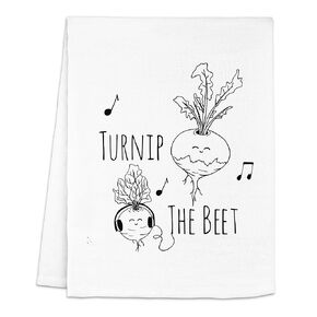 Funny Dish Towel, Spread Hap Pea Ness, Flour Sack Kitchen Towel, Sweet Housewarming Gift, Farmhouse Kitchen Decor, White or Gray (White)