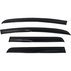 IKON MOTORSPORTS Window Visor Compatible with 2015-2019 Honda Fit, Acrylic Smoke Tinted & Semi-Transparent Sun Rain Shade Guard Wind Vent Air Deflector, 2016 2017 2018