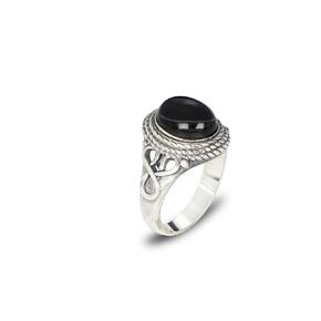 Melian Black Onyx Stone Ring, 925 Sterling Silver Ring, Statement Ring for Women - Girls, Natural Oval Shape Gemstone Ring, Christmast Gifts, Gift for Her, Handmade Ring (7)