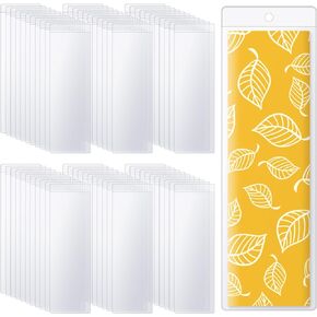 70 Pieces Photo Booth Bookmark Sleeves Blank Photobooth Frames Clear Blank Bookmark Holder Sleeves with Hole for Students Reading Party Favors Supplies