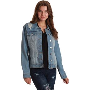 Just Love Denim Jacket for Women Distressed Casual Trucker Jean Jacket