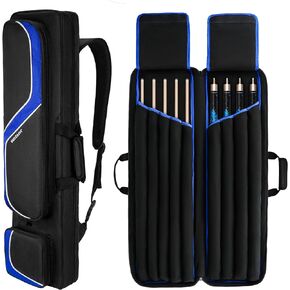 حقيبة عصا البلياردو مقاس 4 × 5، حقيبة حمل عصا حمام السباحة تحمل 4 أعقاب و5 أعمدة، حقيبة عصا البلياردو مع 14 جيبًا وحزام كتف، سوداء (الحقيبة فقط) in Kuwait