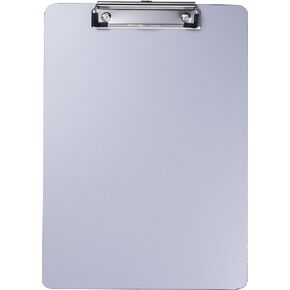 Officemate Aluminum Coated Plastic Clipboard, Landscape Size, 11 x 8.5, Low Profile Clip, Silver (83028)