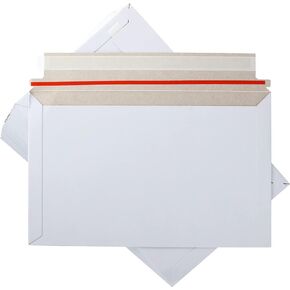 CYEAH 100 Pack White Rigid Mailers 6x10 Inch, Self Seal Photo Document Mailers, Stay Flat White Cardboard Envelopes for Documents, Photos