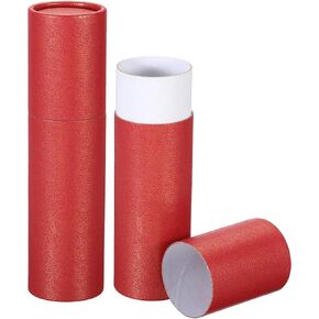 PATIKIL 2 Inch x 13 Inch Poster Tube, 2Pcs Photo Storage Tube Portable Shipping Mailing Tubes Calligraphy Painting Tubes Round Carrying Case for Storing Paper Art Map Documents, Red