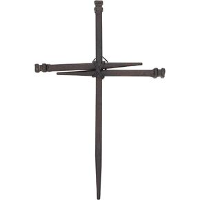 Dicksons Small Three Driven Nails Brown Rust Look 8.5 Metal Wall Cross
