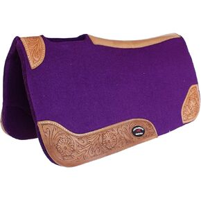 CHALLENGER Horse Saddle PAD Western Contoured Wool Felt Moisture Wicking Brown 39RT03