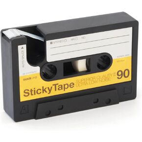 Suck UK Cassette Tape Dispenser | Retro Office Supplies & Desk Accessories | Customizable Office Desk Accessories | Tape Dispensers for Vintage Office Decor | Novelty Tape Holder |
