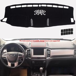 KEYOOG Dashboard Cover Dash Mat Fit for 2020-2015 Fo-rd F-150,2020-2018 Expedition (for W/Dash Center Speaker Models Only),Car Dash Board Mat Anti-Glare Carpet,Non-Slip Pad (Black)