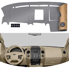 غطاء لوحة أجهزة القياس KEYOOG مناسب لـ 2020-2015 Fo-rd F-150،2020-2018 Expedition (لموديلات سماعات مركز لوحة القيادة فقط)، سجادة لوحة أجهزة القياس مضادة للوهج، وسادة مضادة للانزلاق (أسود) in Kuwait