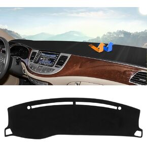 Autorder Dashboard Cover Mat for 2008-2012 2013 2014 Hyundai Genesis Sedan 4 Door Accessories Dash Cover Upgrade Velvet Dash Mat Sunshade Glare UV Rays Protector