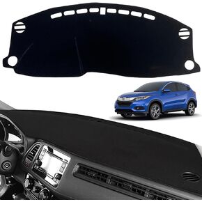 Dashboard Dash Board Cover Mat Pad Carpet Non-Slip Custom Compatible with Honda HR-V 2016-2022 HRV Protector Sunshield (Black Trim)