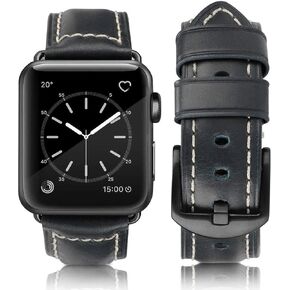 Compatible for Apple Watch Bands 42mm 44mm45mm 49mm 38mm 40mm41mm, Genuine Leather Band Strap for iWatch Series 8,7,6,5,4,3,2,1, Ultra Sport SE