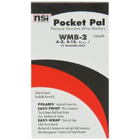 NSI WMB-2 Pocket-Pal Book Wire Marker, Legend A-Z, 0-15