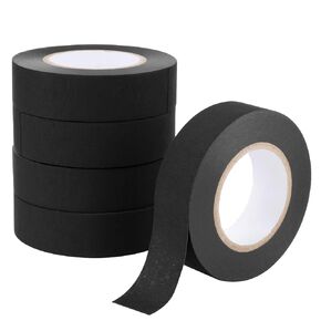 Wire Harness Tape 3/4 Inch by 50Ft High Temp Wire Loom Tape Black Automotive Cloth Tape for Electrical Wrap Protection Insulation and Automotive Engine,5 Pack