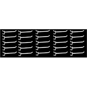 JSP Manufacturing White Plastic Pegboard Hooks Garage/Tools/Storage/Organization/Jewelry/Crafts - 2 inch, 4 inch, or 6 inch (25, 2 Inch)