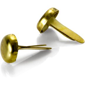 Officemate 500813 Officemate Round Prong Brass-Plated Fasteners 1/2-Inch Shank Brass