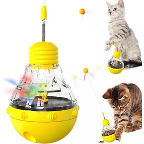 cat Indoor Interactive Toy, cat Puzzle Toy, cat Treat Dispenser,cat Food Leakage, cat Light Bulb Rotating Flash Tumbler, Playful cat Stick, cat Birthday Gift