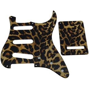 KAISH 11 Hole 3D Printed Strat Style SSS Plastic Pickguard ST Back Plate Tremolo Trem Cover for Stratocaster/Strat Made in USA/Mexico Wood Pattern