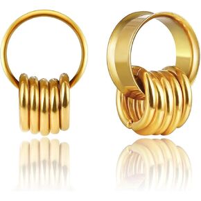 LADEMAYH 2 قطعة مع حلقات وسدادات الأذن ومقاييس الأنفاق للنساء والرجال - مزدوجة متوهجة من الفولاذ المقاوم للصدأ 316L أقراط ممتدة للأذن مجوهرات ثقب الجسم ذهبي 22 مم = 7/8" in Kuwait