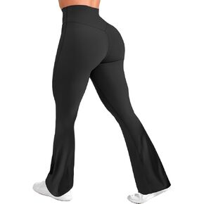 Unthewe High Waisted Flare Leggings for Women Tummy Control Butt Lifting Workout Yoga Wide Leg Pants