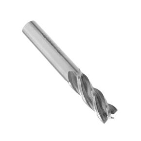 Auniwaig 3/8" Straight Shank End Mill Cutter, 4-Flute End Mill Bits,HSS-AL Spiral Bits, Round Shank Milling Cutting Tool for Stainless Steel Alloy Copper Metal 1Pcs