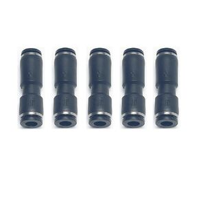 PNEUMATIC Black Air Straight Union 1/4 Inch Tube OD Check Valve Plastic Quick Release Push to Connect Fitting CVPU1/4(Pack of 5)