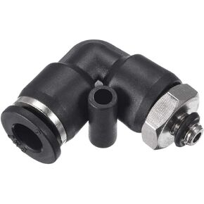 uxcell Push to Connect Tube Fitting Male Elbow 6mm Tube OD x M5 Thread Pneumatic Air Push Fit Lock Fitting 4pcs