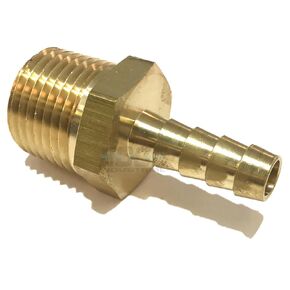 5/16" Hose ID to 1/2" Male NPT MNPT Straight Brass Fitting Fuel / AIR / Water / Oil / Gas / WOG (Qty 5)