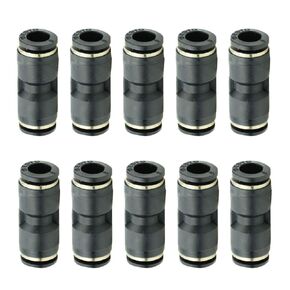 Beduan Push to Connect Air Fitting, 6mm x 6mm Tube OD Pneumatic Plastic Air Compressor Tubing Fitting Straight Connect (Pack of 10)