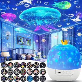 21 Sets of Films, Night Light Star Projector for Kids, Galaxy Projector for Bedroom, Planetarium Projector Night Lights for Girls with 360° Rotating, Birthday, Christmas, Ceiling, Room Decor