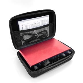 Premium Velvet Travel Case Compatible with Focusrite Scarlett 2i2 case 4th Gen Audio Interface, HardShell case Match 2i2 Protective Travel Carrying cover Bag (Black)