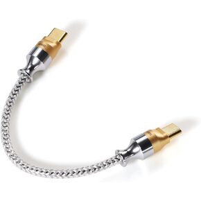 DD ddHiFi TC07S Nyx سلسلة فضية USB-C إلى USB-C HiFi Audiophile USB OTG كابل مع Litz مطلي بالفضة فوق LCOFC التدريع 10 سم