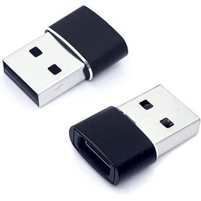 USB C to USB Adapter 2 Pack Black, USB C Female to A Male Charger Type C Converter, for Ultra iWatch, iPhone 14 13 12 11 Plus Pro Max Mini, AirPods, iPad Air,Apple Watch, Galaxy s22 s23, Black 2 pc