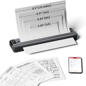 Q302 Inkless Printer, Portable Printer Wireless for Travel, Bluetooth WiFi Printer for Smartphone Tablet, Support US Letter A4 Thermal Paper, Compact Printer for Business Trip Home Use