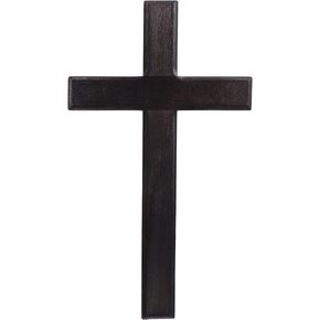 BESPORTBLE Wooden Cross, Wall Hanging Cross Decoration Rustic Wall Mounted Jesus Cross Ornament for Home Christian Weddings Party Meditation Decor (Black)