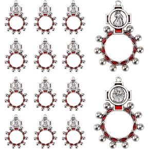 Finger Rosary Ring Catholic For Baptism Favors Rosaries in Bulk 12 PCS,Divine Mercy Chaplet Rosary,Small Pocket Rosary Keychain for Men,Rosarios Catolicos 12 Pack Para Recuerdos De Bautizo De Niña