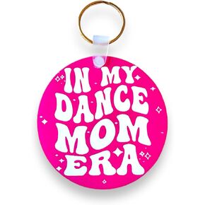 Dance Mom Era Acrylic Keychain, Pink Engraved Key Ring, Mother's Day Dance Gift, Appreciation Present in Saudi Arabia