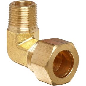 Anderson Metals - 00069-1208 Brass Tube Fitting, Elbow, 3/4" Compression x 1/2" Male Pipe